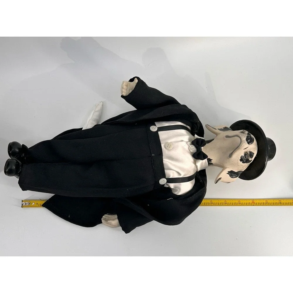 Vintage Anthropomorphic Fancy Dog Wearing Tuxedo Porcelain Plush Doll 18
